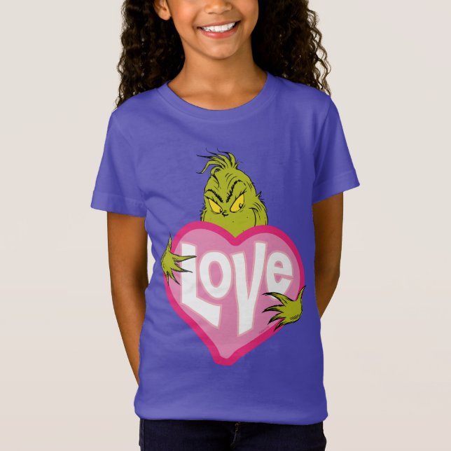 Camiseta Grinch | Corazón rosa de amor (Anverso)