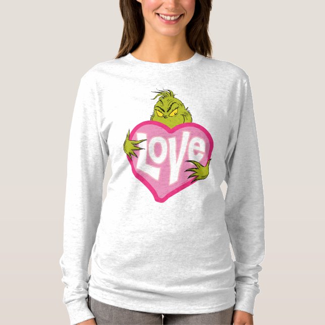 Camiseta Grinch | Corazón rosa de amor (Anverso)