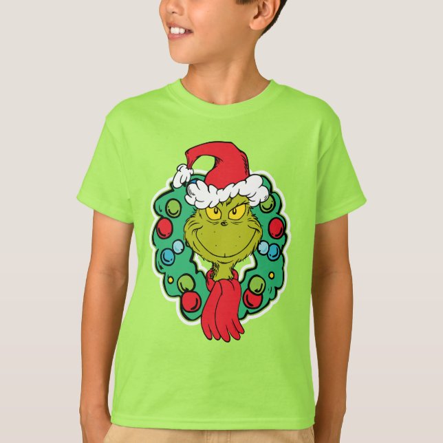 Camiseta Grinch | Corona de Navidad (Anverso)