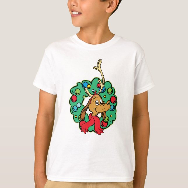 Camiseta Grinch | Corona de Navidad Max (Anverso)