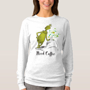 Camiseta Grinch Divertido Necesito Café