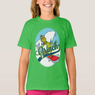 Camiseta Grinch en snowboarding