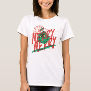 Camiseta Grinch Grunge Gráfico Alegre Alegre