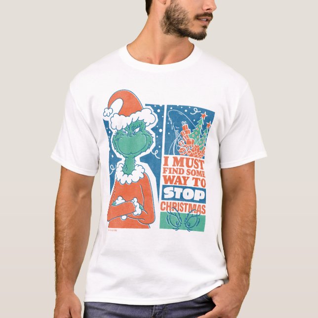 Camiseta Grinch | Parar Navidades de gráfico vintage (Anverso)