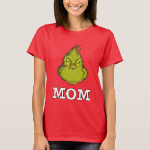 Camiseta Grinch Rojo y Verde Cumpleaños de Mamá con Copos d
