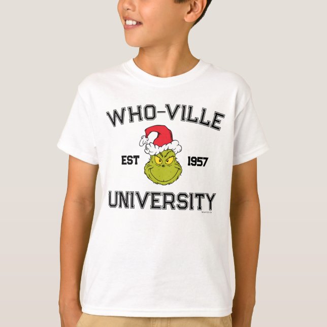 Camiseta Grinch | Universidad de Who-ville Est 1957 (Anverso)