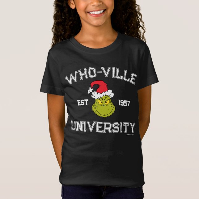 Camiseta Grinch | Universidad de Who-ville Est 1957 (Anverso)