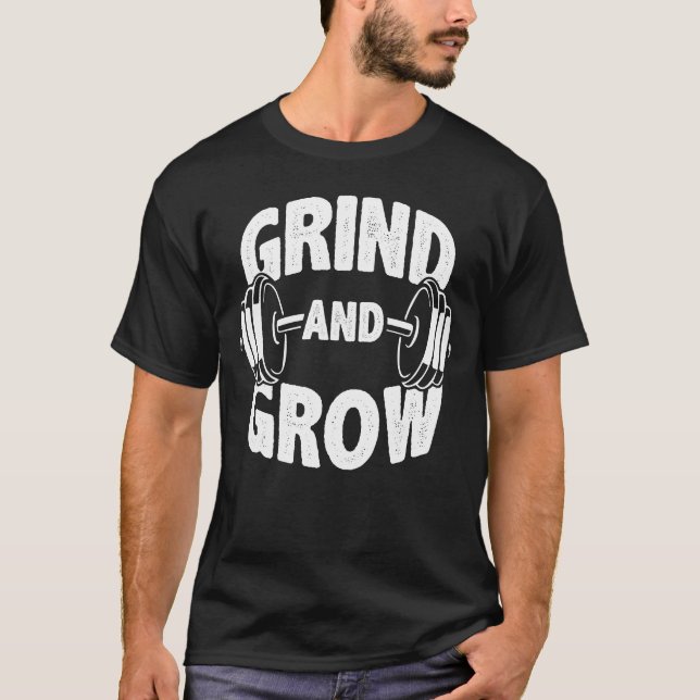 Camiseta Grind and Grow - Motivación de entrenamiento de gi (Anverso)