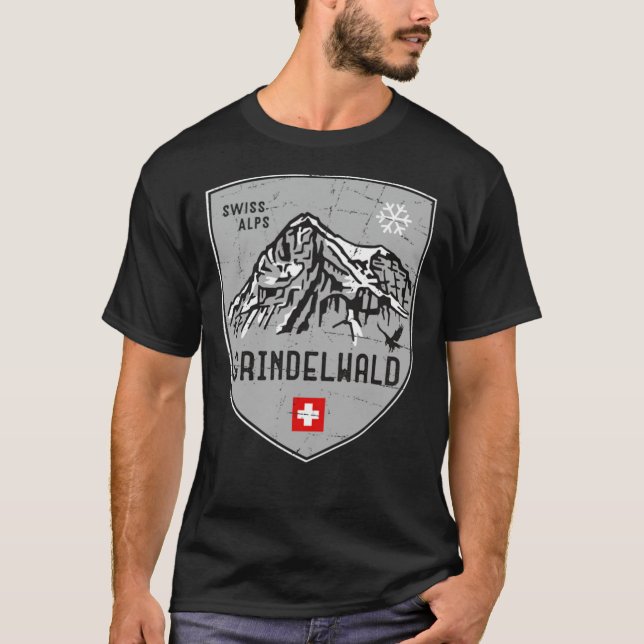 Camiseta Grindelwald Mountain Switzerland Emblem  Classic T (Anverso)
