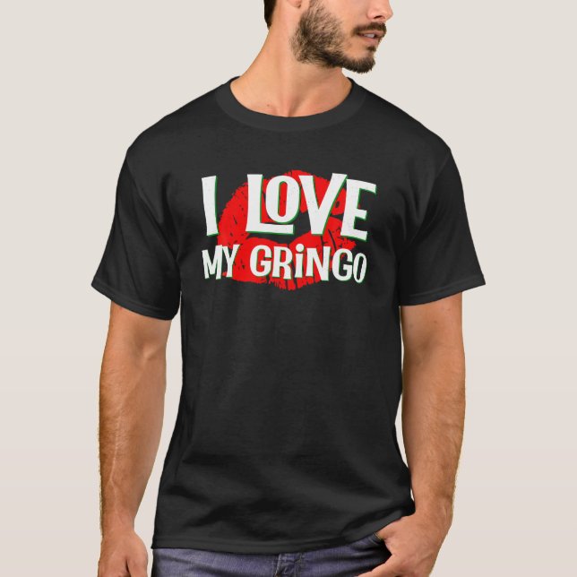 Camiseta Gringo T Shirt Me Encanta Mi Gringo Flirty Red Lig (Anverso)