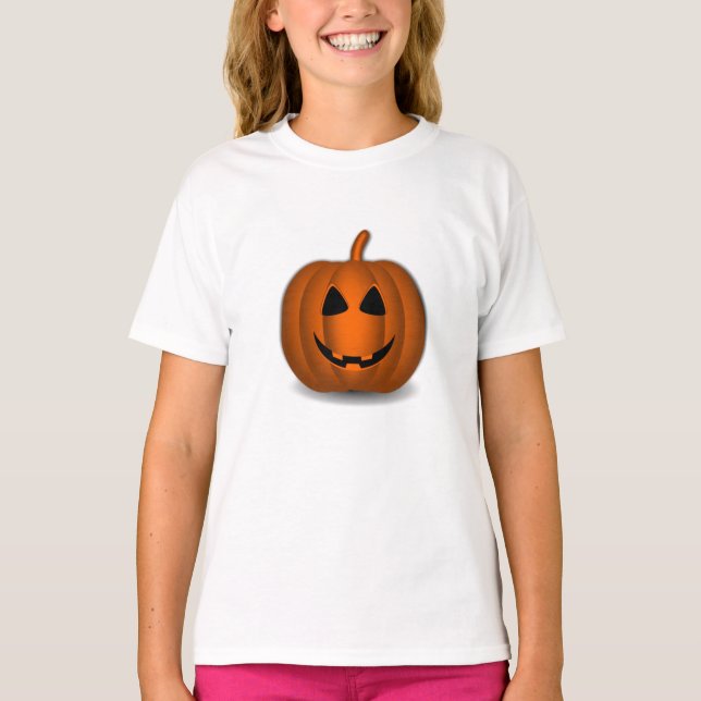 Camiseta Grinning Jack o' Lantern Kids Ringer T-Shirt (Anverso)