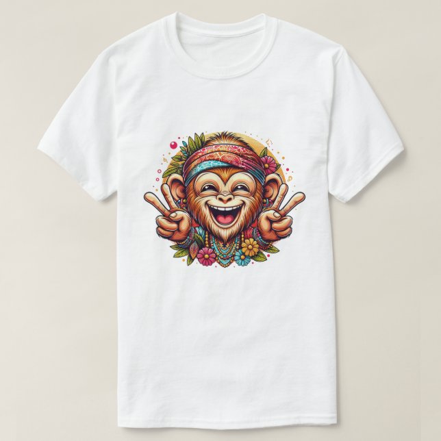 Camiseta Grinning Peace Monkey Men's T-Shirt (Diseño del anverso)