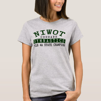 Camiseta Gris 2018 de SS de la gimnasia de Niwot de señora