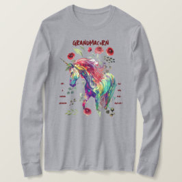 Camiseta (Gris) Abuela Unicornio