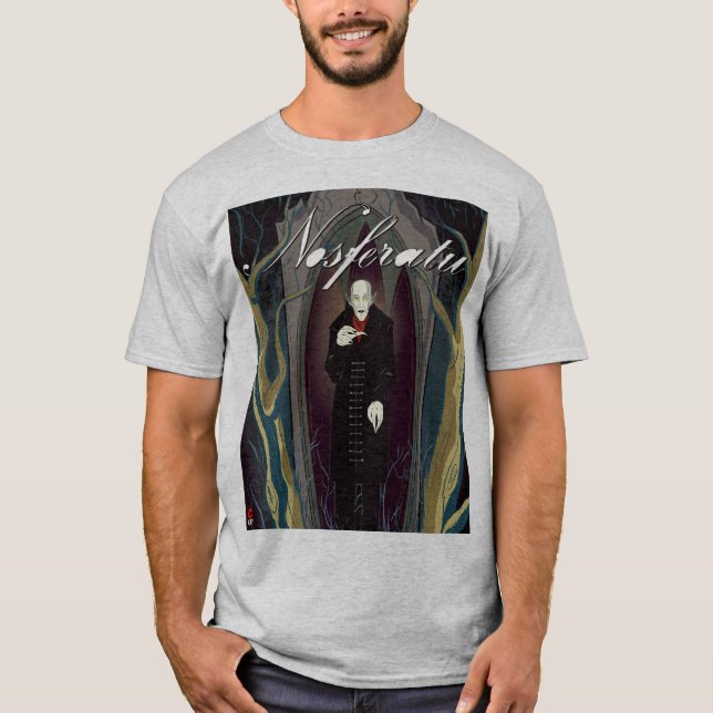 Camiseta gris básica de Nosferatu (Anverso)