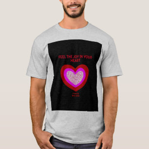 Camiseta gris básica para hombres de corazón alegr