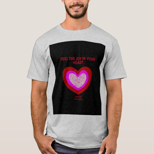 Camiseta gris básica para hombres de corazón alegr (Anverso)