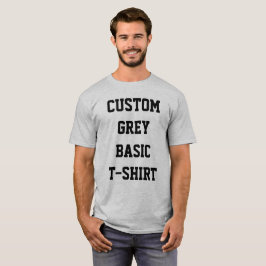 Camiseta gris básica personalizada para hombre