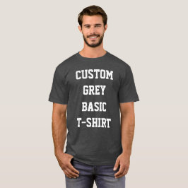 Camiseta gris básica personalizada para hombre