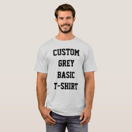 Camiseta gris básica personalizada para hombres