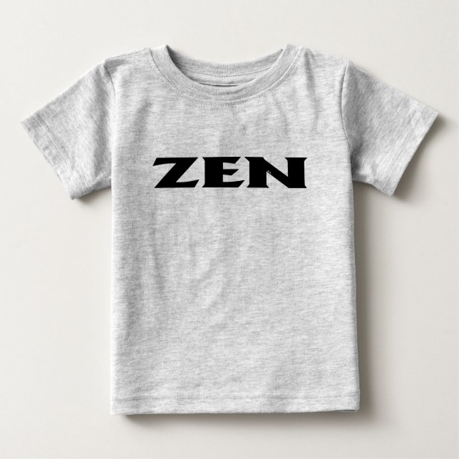 Camiseta gris-bebé negra Zen (Anverso)