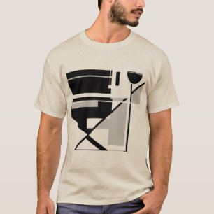 Camiseta Gris Black Geometric MCM inspirado en el arte abst