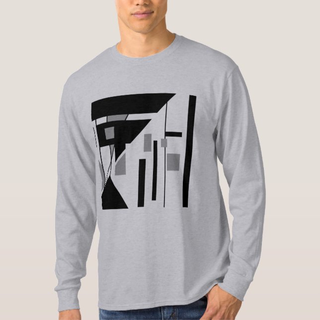 Camiseta Gris Black Geometric Slage MCM Look Resumen Arte (Anverso)