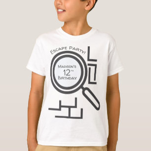 Camiseta gris blanca de la fiesta del laberinto de