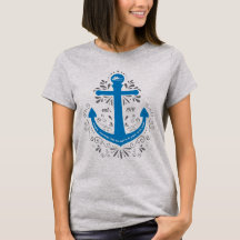 Camiseta gris clara del ancla del conocimiento, de
