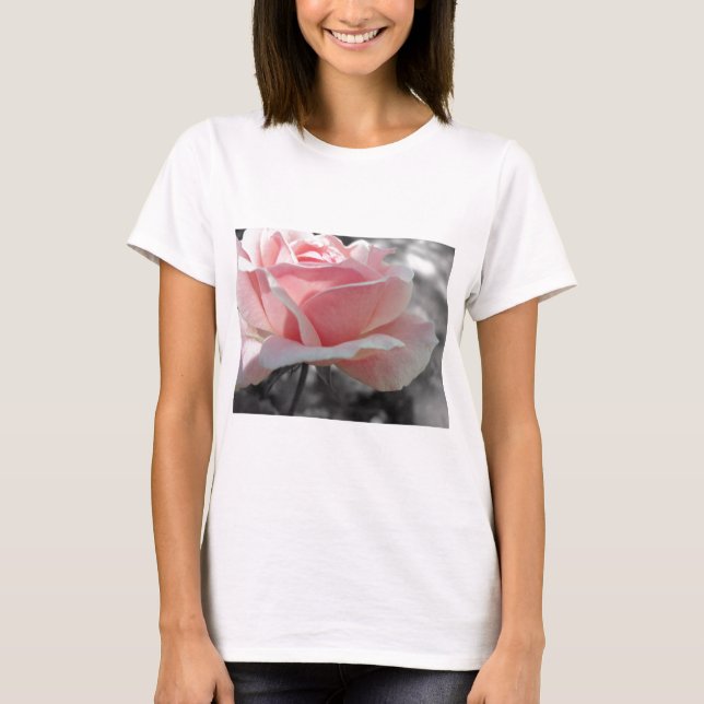 Camiseta Gris color de rosa rosado (Anverso)