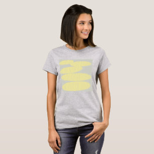 Camiseta gris con diseño de disco amarillo claro
