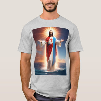 Camiseta gris con Jesucristo bendiciendo