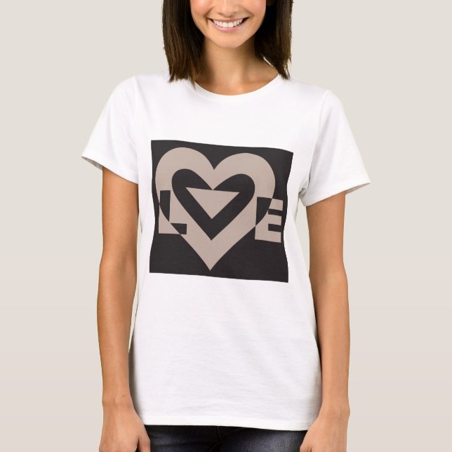 Camiseta Gris de amor sobre negro (Anverso)