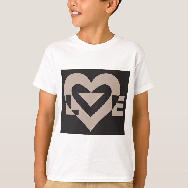 Camiseta Gris de amor sobre negro (Anverso)
