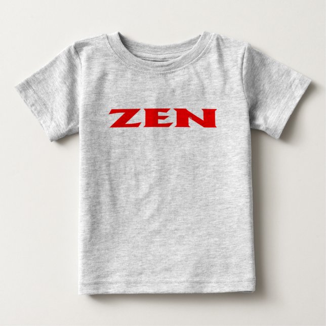 Camiseta gris de bebé rojo Zen (Anverso)