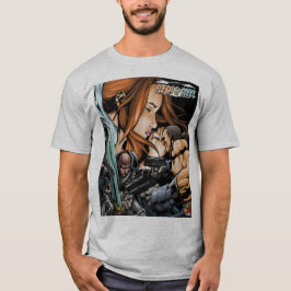 Camiseta gris de diseño Flesh and Steel V4