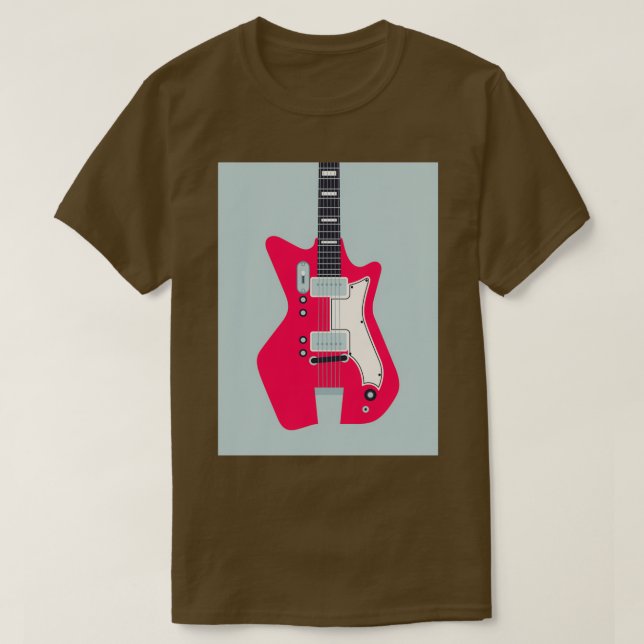 Camiseta Gris de guitarra eléctrica de rock de surf de los  (Diseño del anverso)