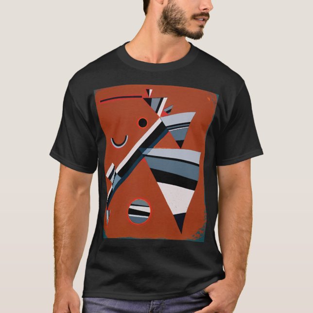 Camiseta Gris de Kandinsky Resumen Pintando arte moderno (Anverso)