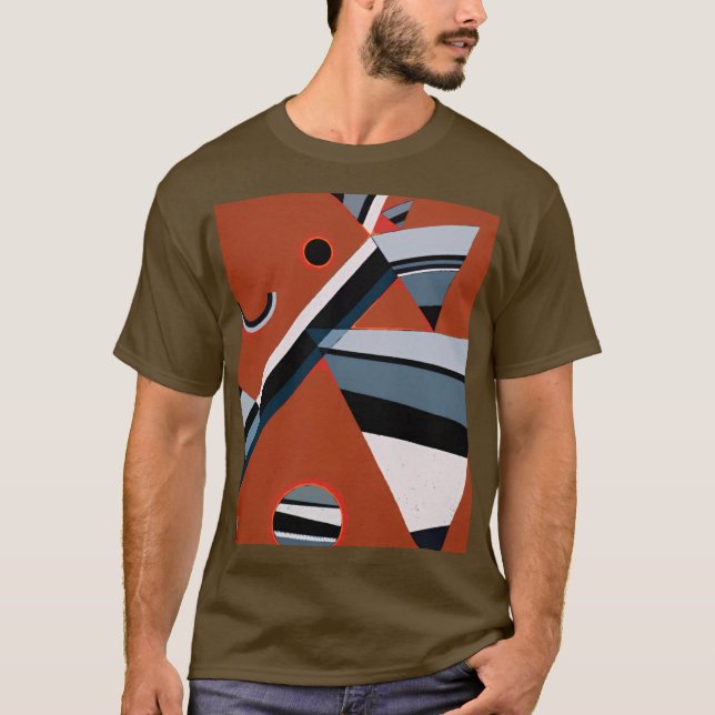 Camiseta Gris de Kandinsky Resumen Pintando arte moderno (Anverso)