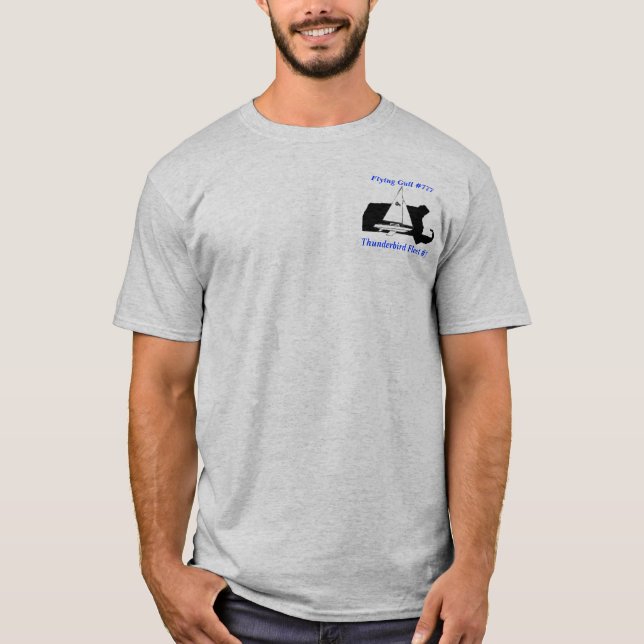 Camiseta gris de la gaviota del vuelo (Anverso)