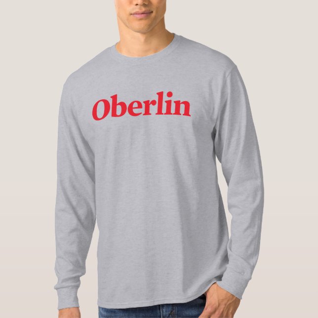 Camiseta gris de largo alcance de Oberlin (Anverso)