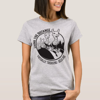 Camiseta gris de las mujeres de Trek virtual