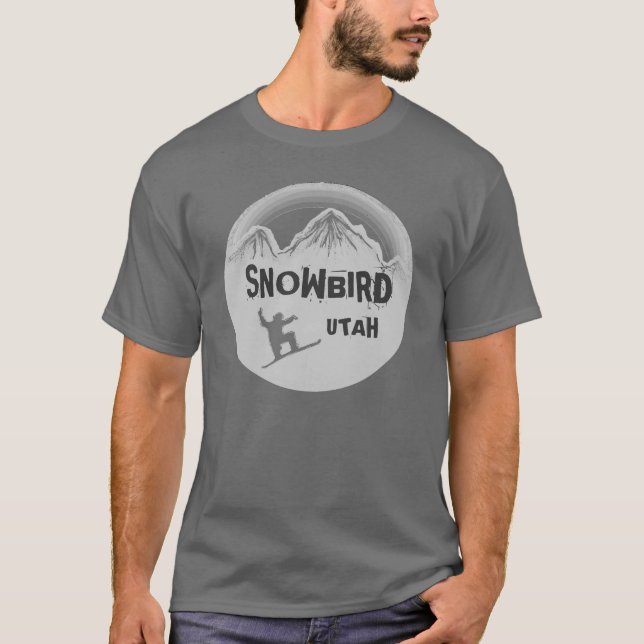 Camiseta gris de los individuos del snowboarder de (Anverso)