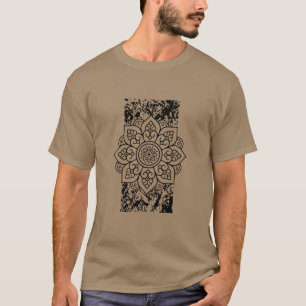 Camiseta gris de mandalas grunge