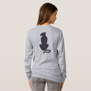 Camiseta gris de manga larga con silueta de gato n