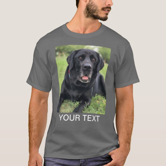 Camiseta Gris de perro Mascota de foto personalizada (Anverso)