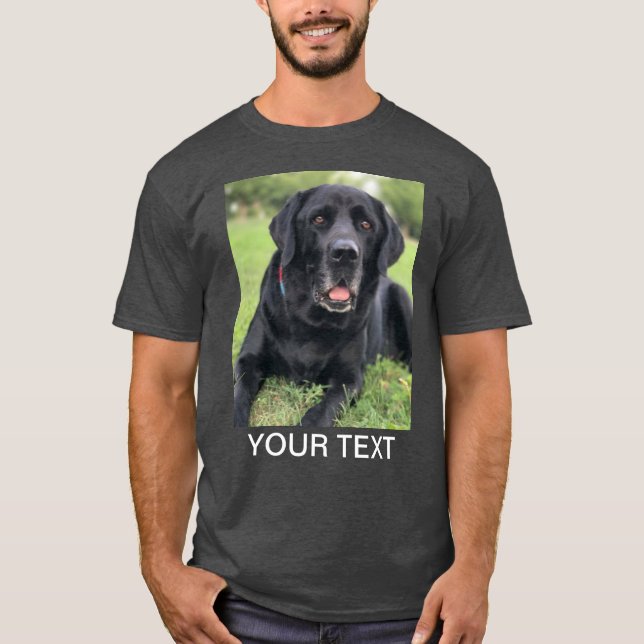 Camiseta Gris de perro Mascota de foto personalizada (Anverso)