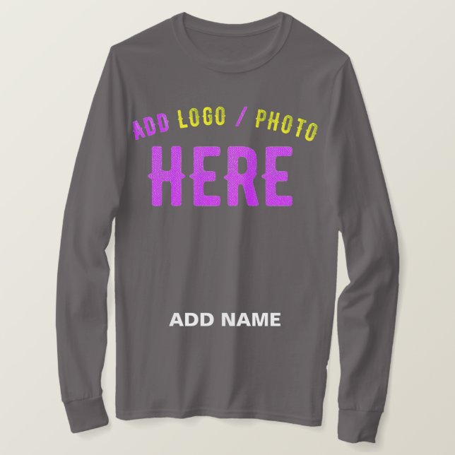 CAMISETA GRIS DE PERSONALIZABLE MODERNO ELEGANTE VERIFICADO (Anverso del diseño)