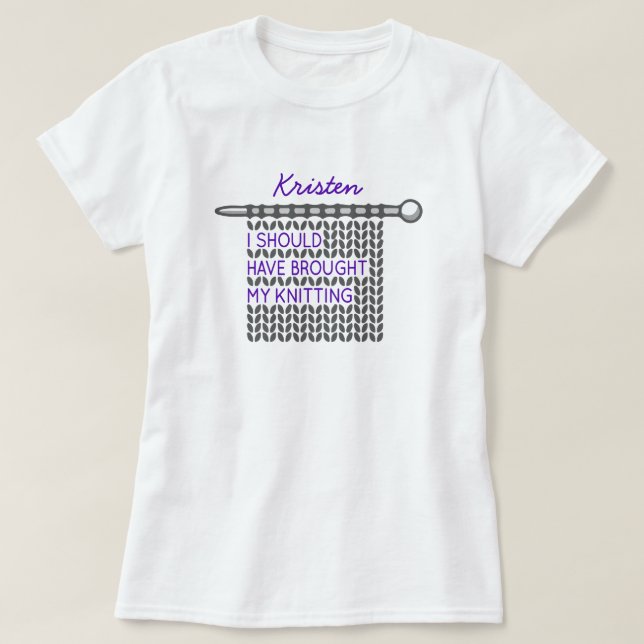 Camiseta Gris Debería Haber Traído Mi Tejido (Diseño del anverso)
