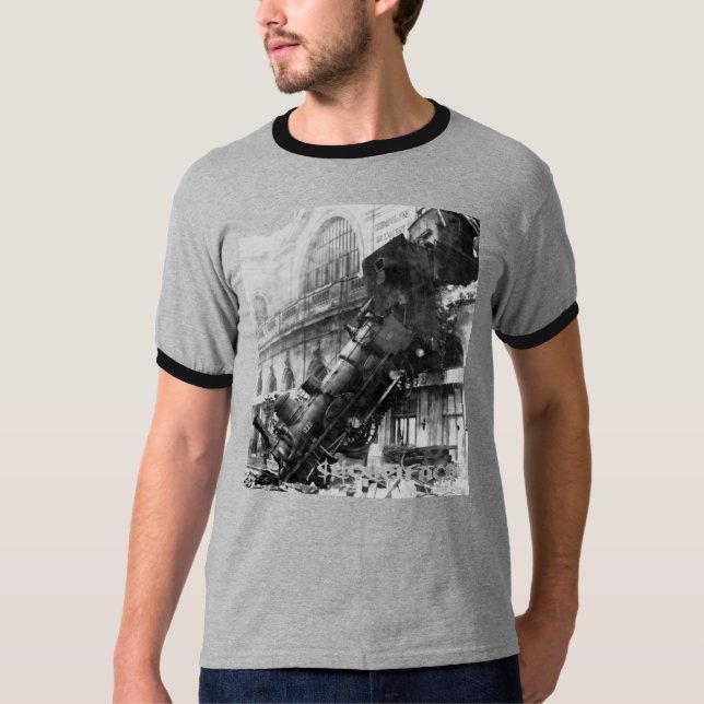 Camiseta gris del campanero de la ruina del tren (Anverso)